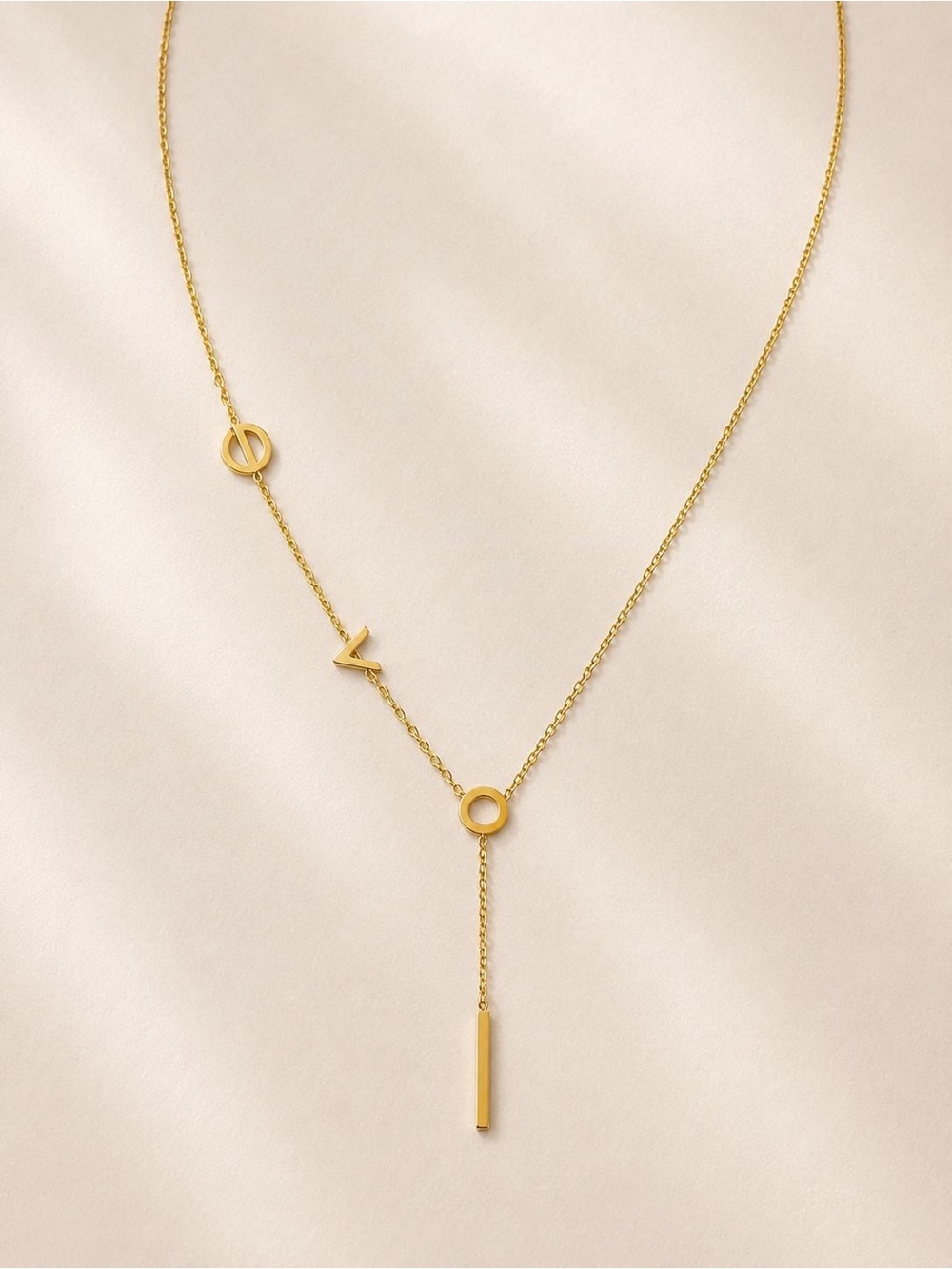 Gold Love Letter Y-Necklace